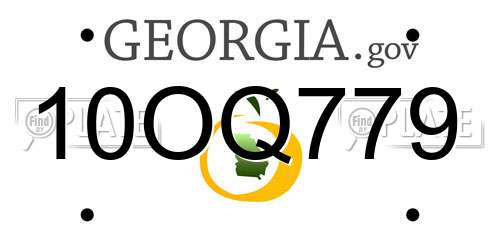 10OQ779 Georgia License Plate