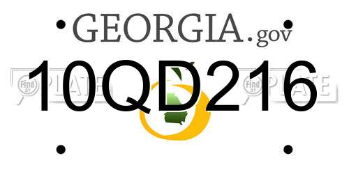 10QD216 Georgia License Plate