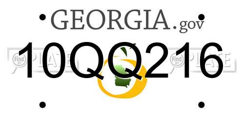 10QQ216 Georgia License Plate