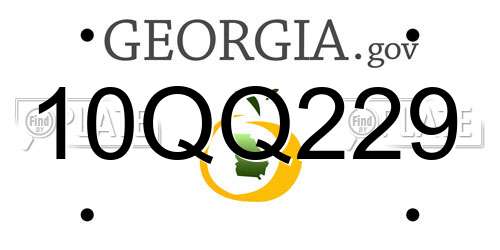 10QQ229 Georgia License Plate
