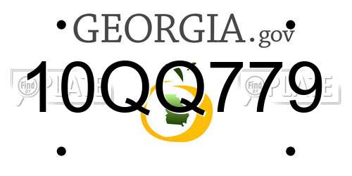 10QQ779 Georgia License Plate