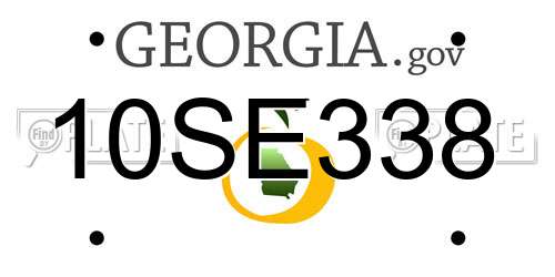 10SE338 Georgia License Plate
