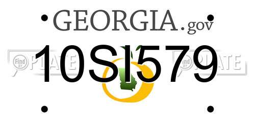10SI579 Georgia License Plate