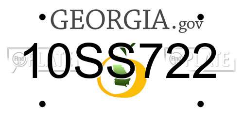 10SS722 Georgia License Plate