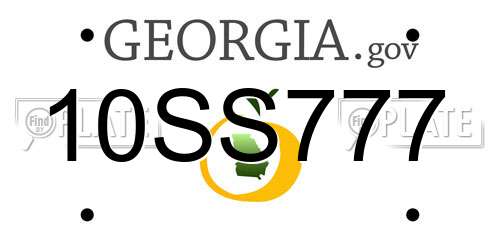 10SS777 Georgia License Plate