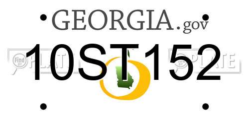 10ST152 Georgia License Plate