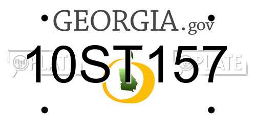 10ST157 Georgia License Plate