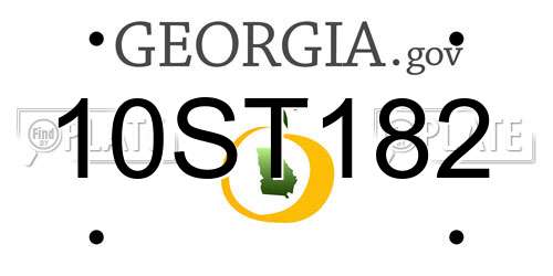 10ST182 Georgia License Plate