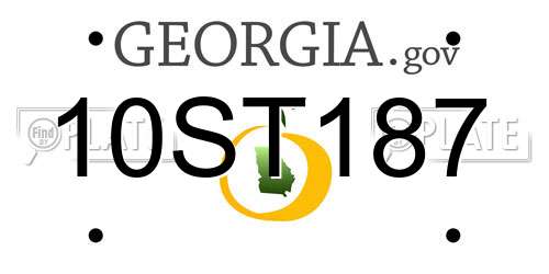 10ST187 Georgia License Plate
