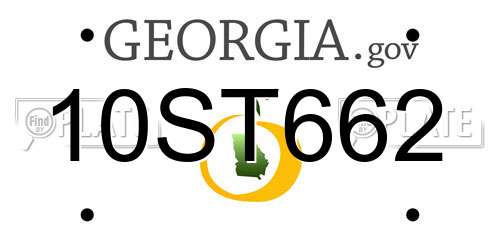 10ST662 Georgia License Plate