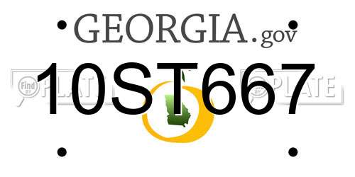 10ST667 Georgia License Plate