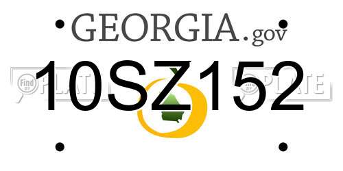 10SZ152 Georgia License Plate