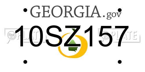 10SZ157 Georgia License Plate
