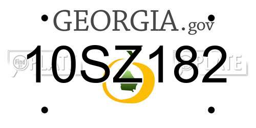 10SZ182 Georgia License Plate