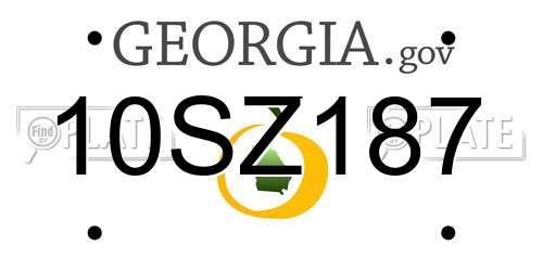 10SZ187 Georgia License Plate