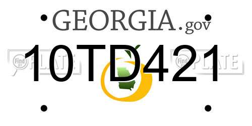 10TD421 Georgia License Plate