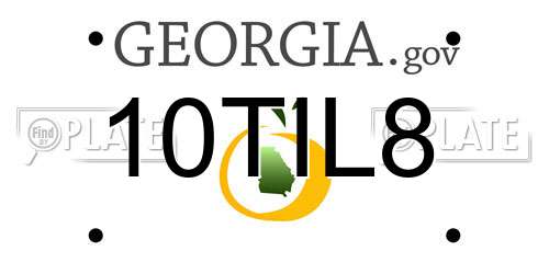 10TIL8 Georgia License Plate