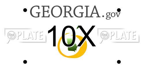 10X Georgia License Plate