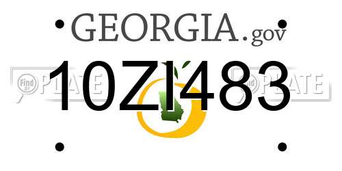 10ZI483 Georgia License Plate