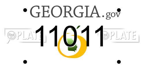 11011 Georgia License Plate