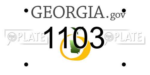 1103 Georgia License Plate