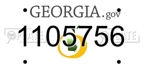 1105756 Georgia License Plate