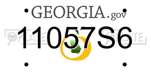 11057S6 Georgia License Plate