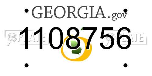 1108756 Georgia License Plate
