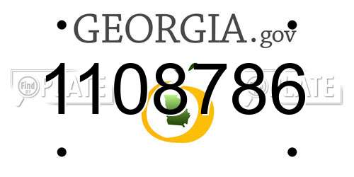 1108786 Georgia License Plate
