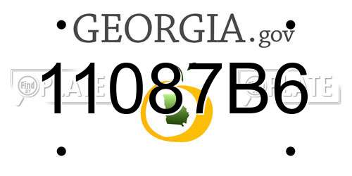 11087B6 Georgia License Plate