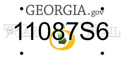 11087S6 Georgia License Plate