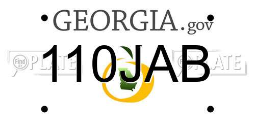110JAB Georgia License Plate