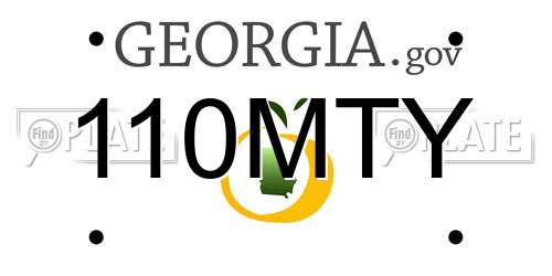 110MTY Georgia License Plate
