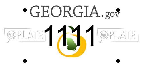 1111 Georgia License Plate