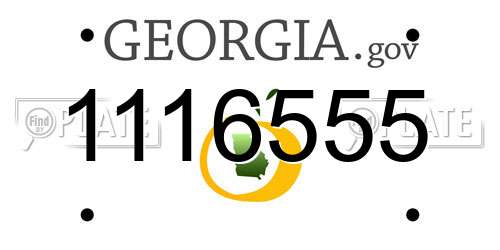 1116555 Georgia License Plate