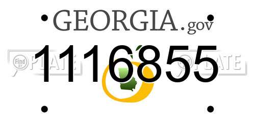 1116855 Georgia License Plate