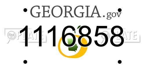 1116858 Georgia License Plate