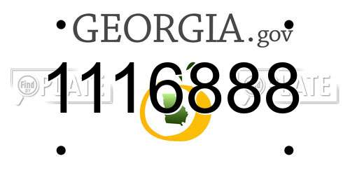 1116888 Georgia License Plate