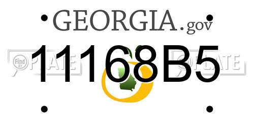 11168B5 Georgia License Plate