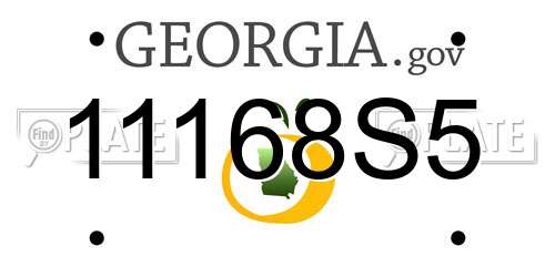 11168S5 Georgia License Plate