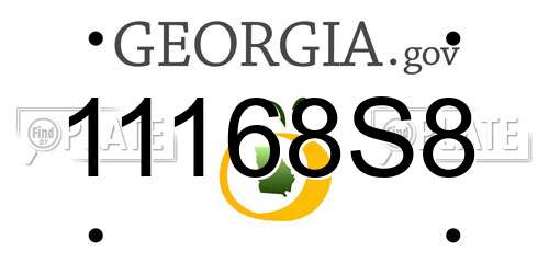 11168S8 Georgia License Plate
