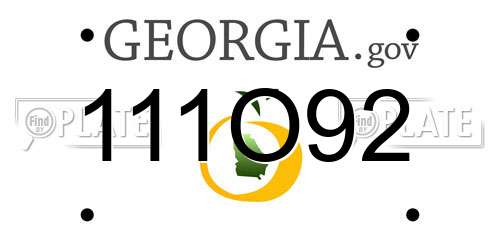 111O92 Georgia License Plate