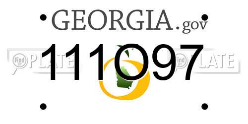 111O97 Georgia License Plate