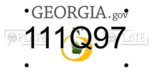111Q97 Georgia License Plate