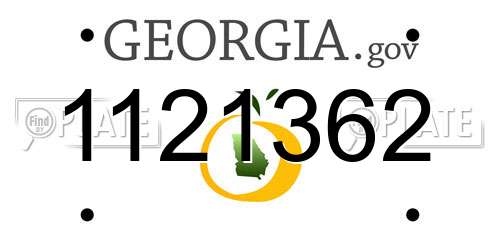 1121362 Georgia License Plate