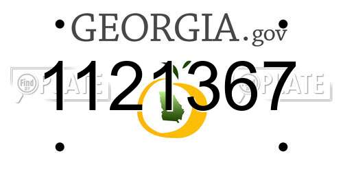1121367 Georgia License Plate