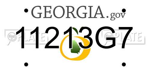 11213G7 Georgia License Plate