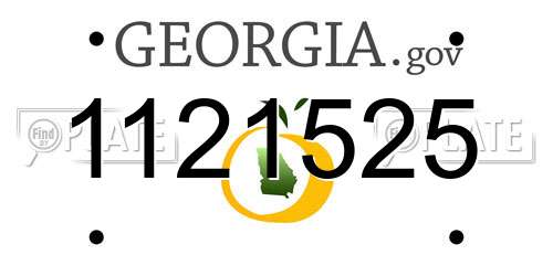 1121525 Georgia License Plate