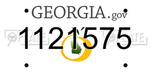 1121575 Georgia License Plate