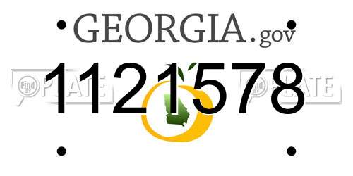 1121578 Georgia License Plate